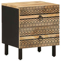 vidaXL Szafka nocna, czarna, 40x33,5x46 cm, lite surowe drewno mango