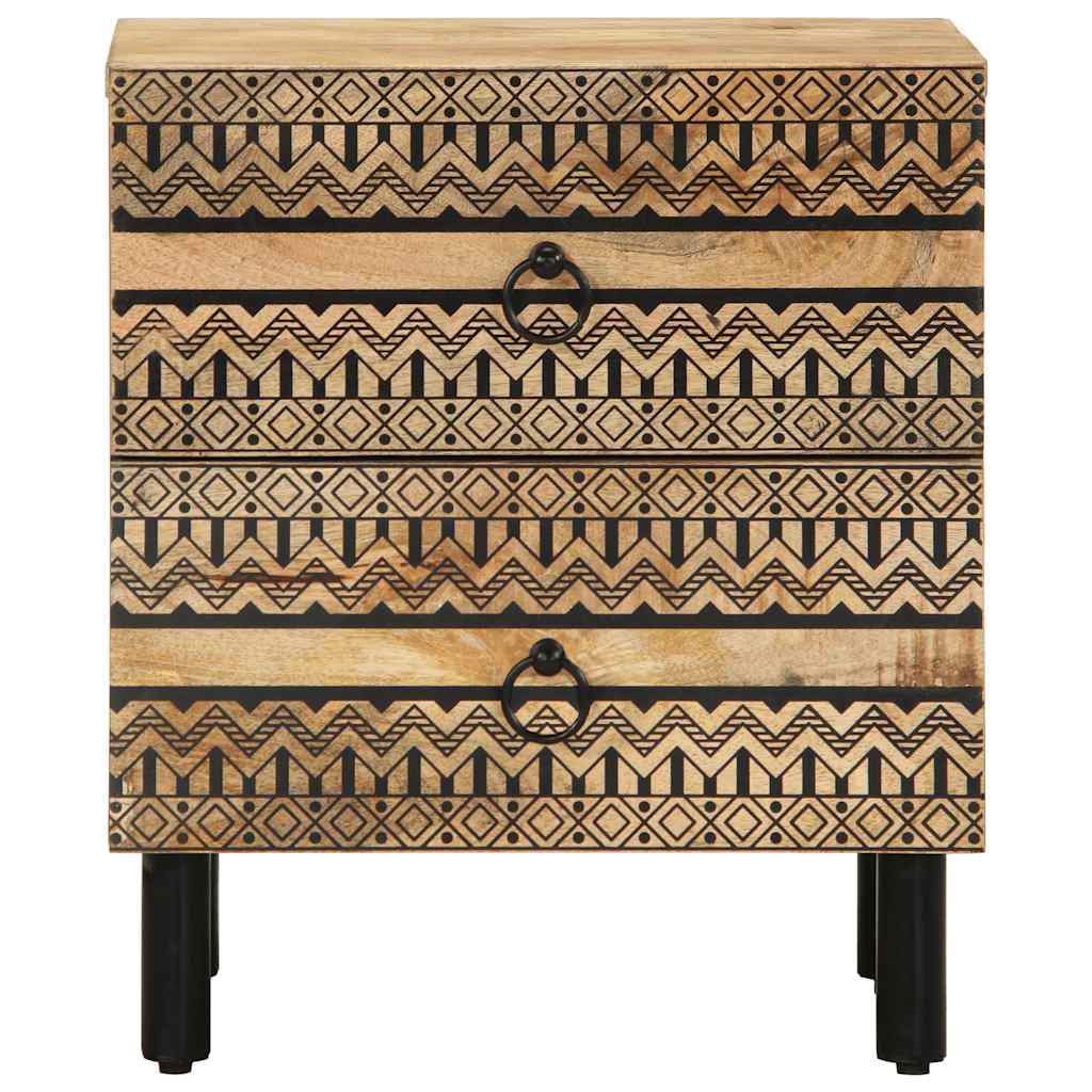 vidaXL Szafka nocna, czarna, 40x33,5x46 cm, lite surowe drewno mango