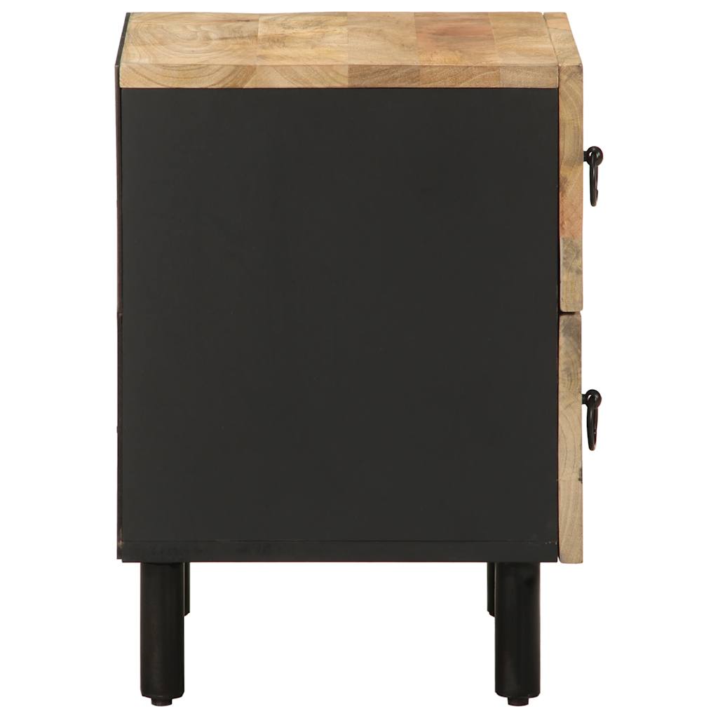 vidaXL Szafka nocna, czarna, 40x33,5x46 cm, lite surowe drewno mango
