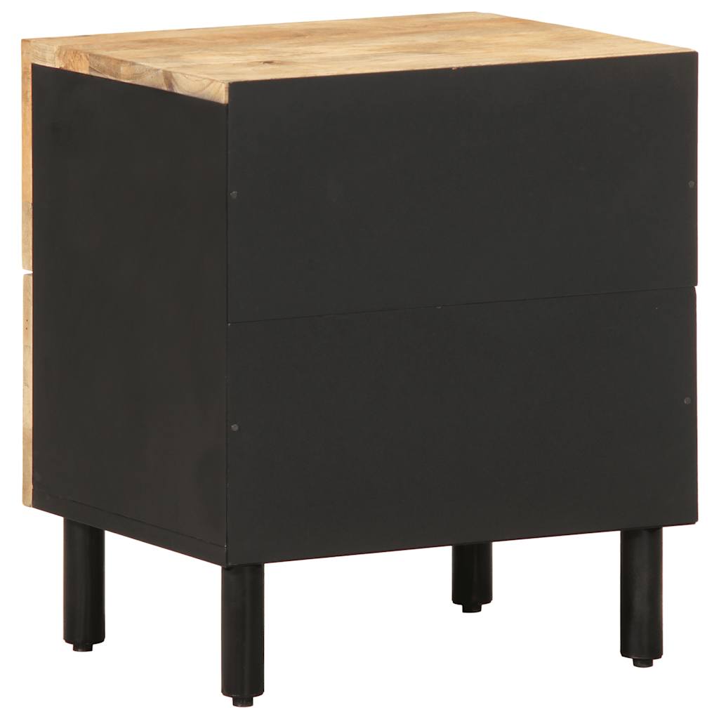 vidaXL Szafka nocna, czarna, 40x33,5x46 cm, lite surowe drewno mango