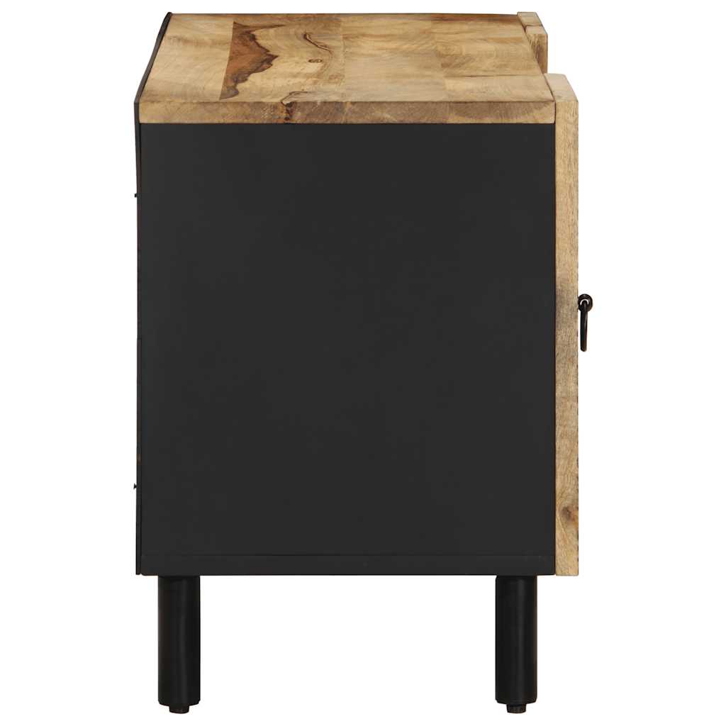 vidaXL Szafka pod TV, czarne, 105x33,5x46 cm, lite surowe drewno mango