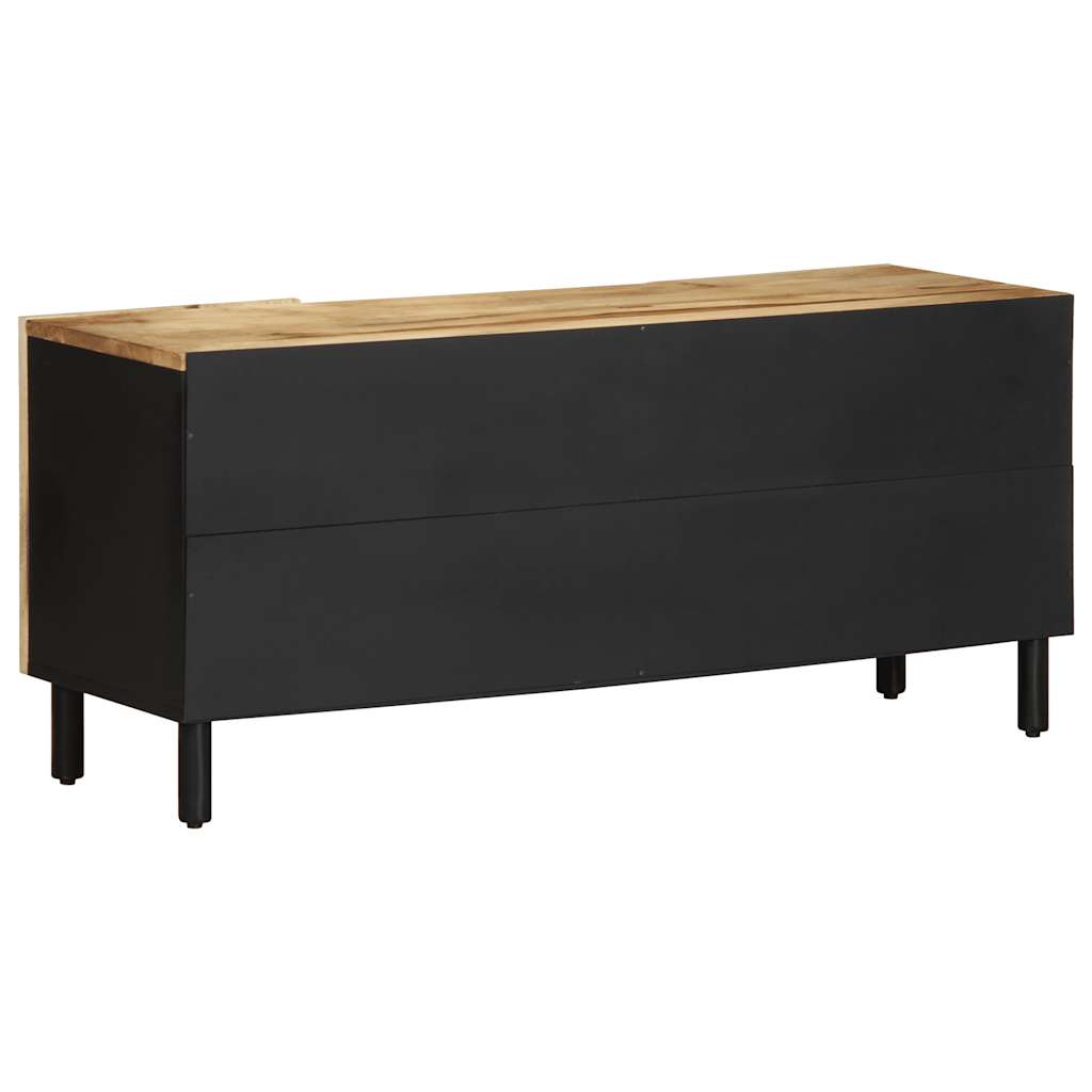 vidaXL Szafka pod TV, czarne, 105x33,5x46 cm, lite surowe drewno mango