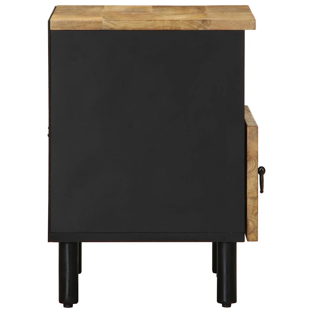 vidaXL Szafka nocna, czarna, 40x33x46 cm, lite surowe drewno mango