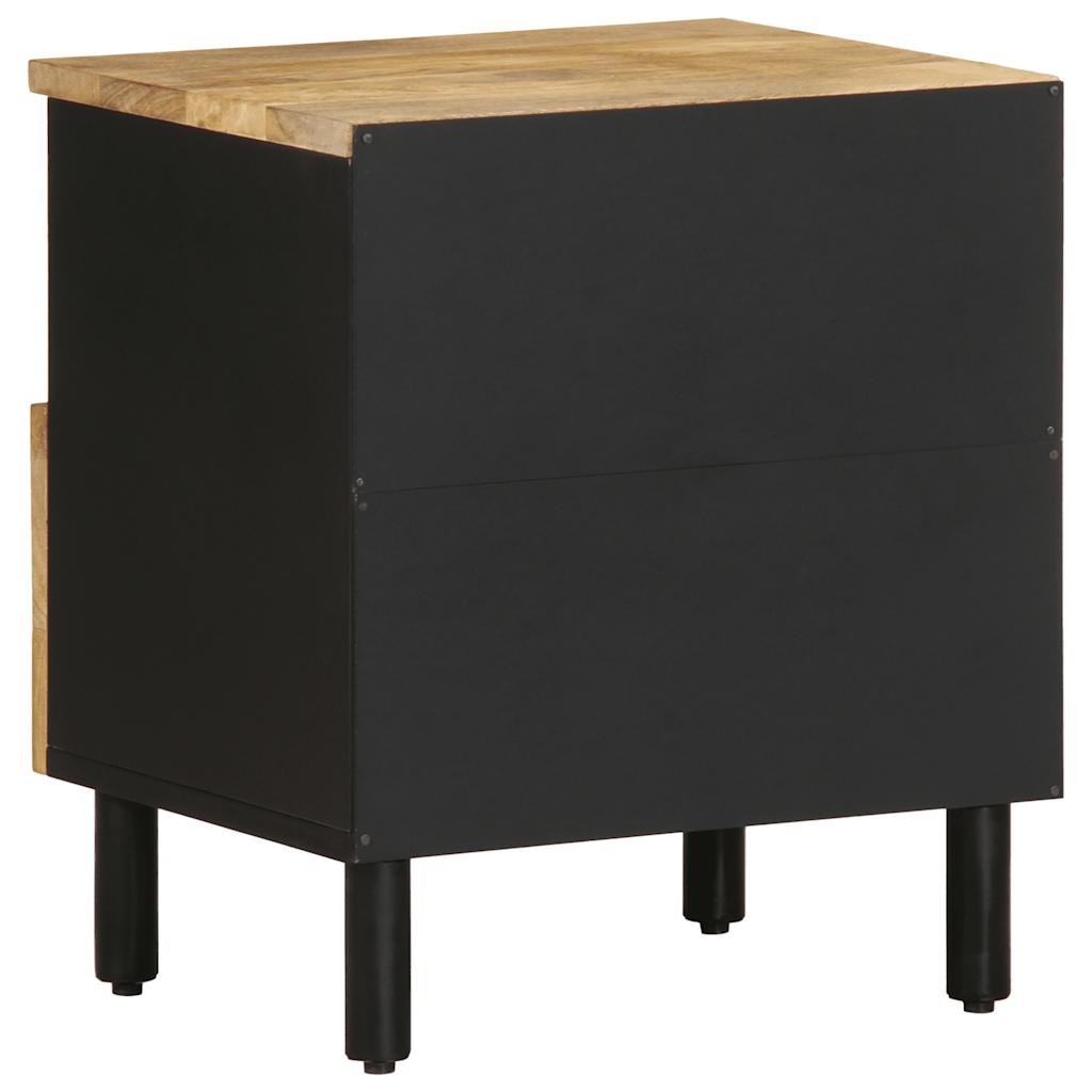 vidaXL Szafka nocna, czarna, 40x33x46 cm, lite surowe drewno mango