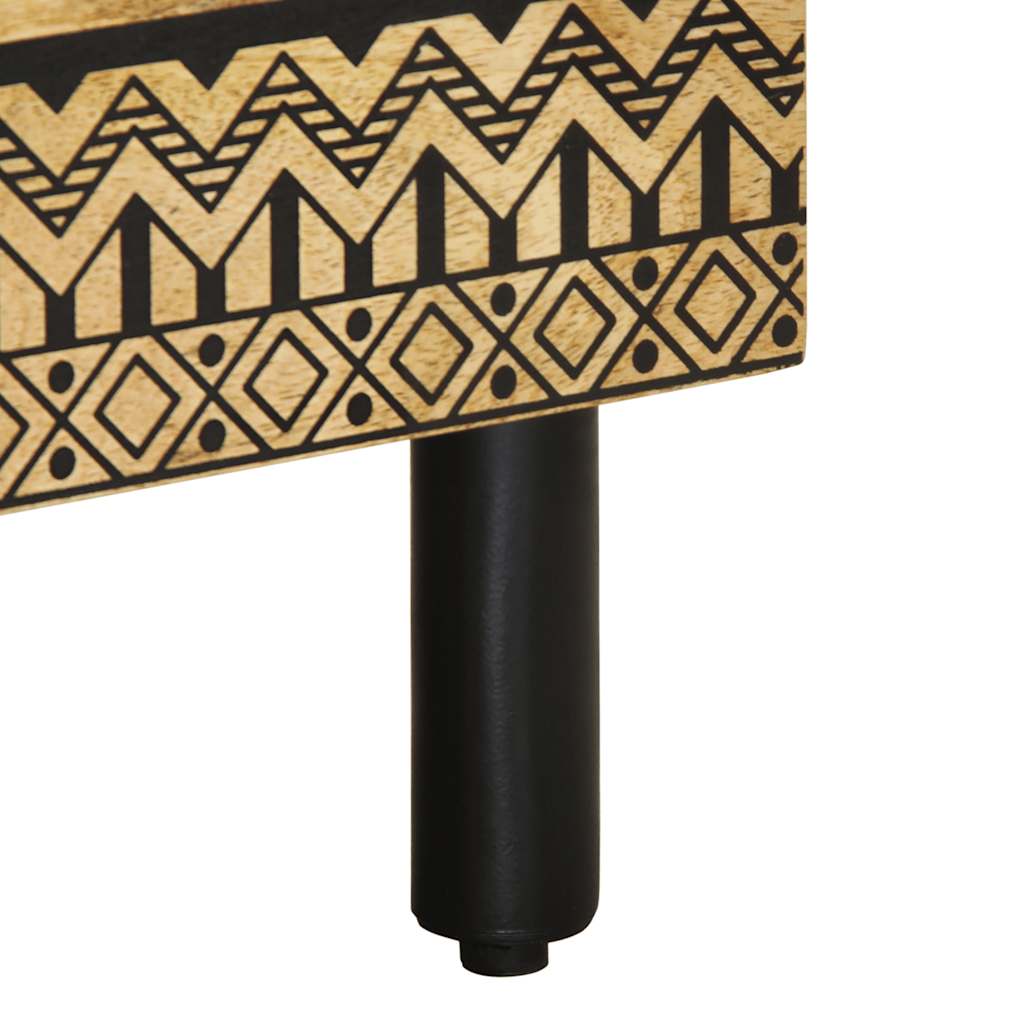 vidaXL Szafka nocna, czarna, 40x33x46 cm, lite surowe drewno mango