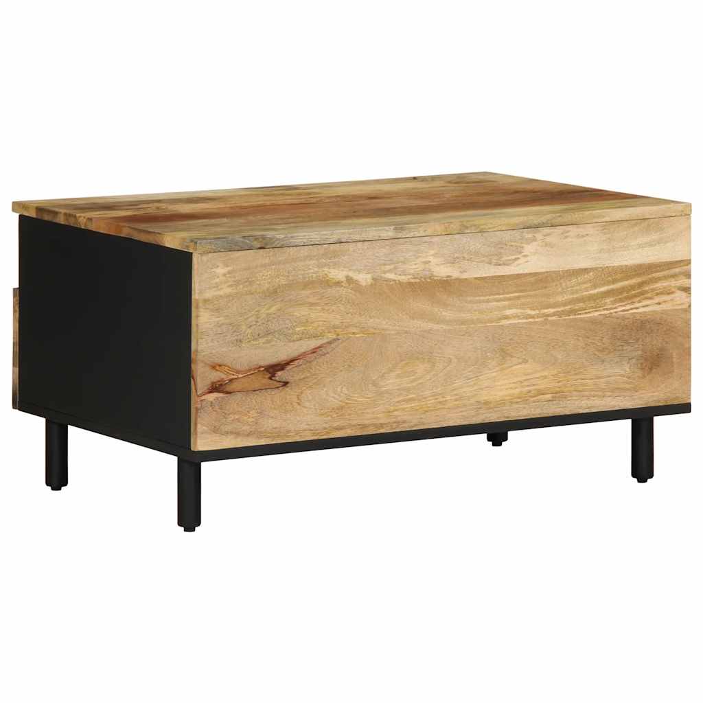 vidaXL Stolik kawowy, czarny, 80x54x40 cm, lite surowe drewno mango
