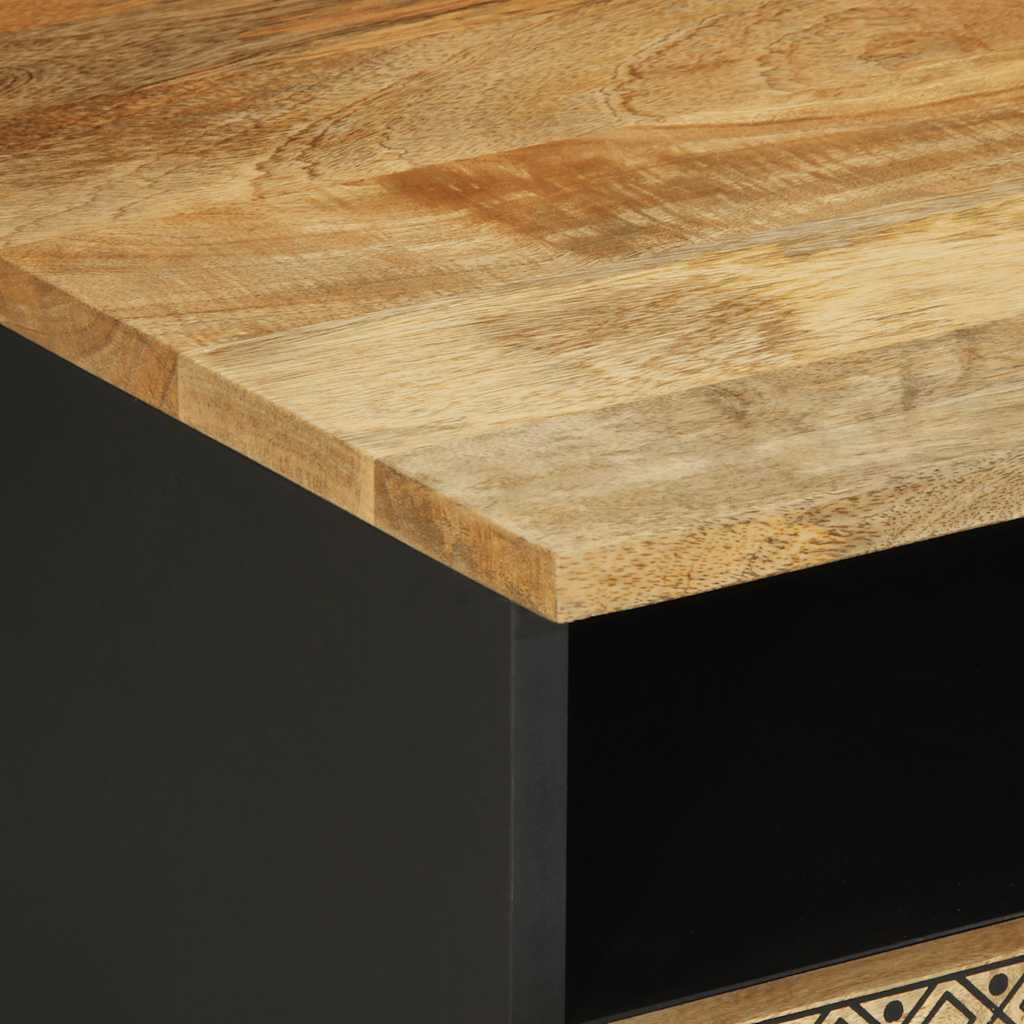 vidaXL Stolik kawowy, czarny, 80x54x40 cm, lite surowe drewno mango