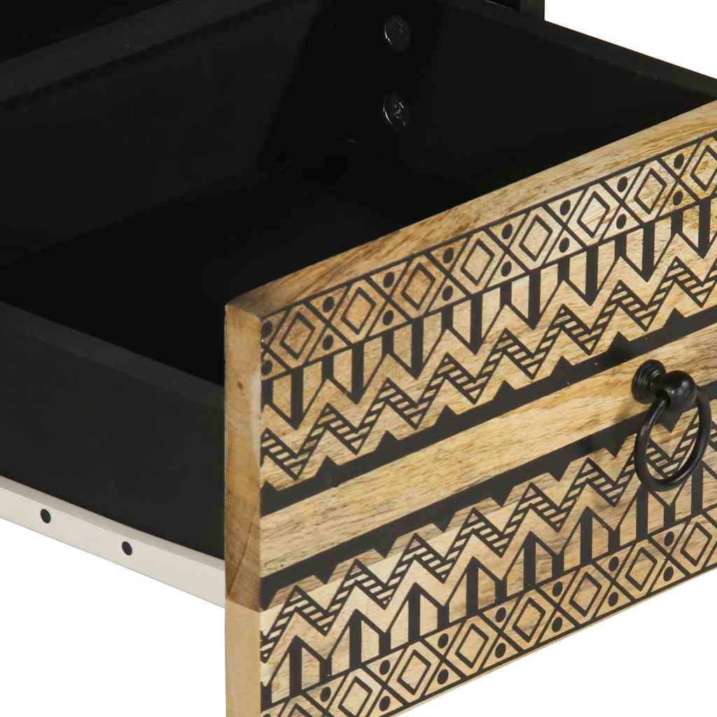vidaXL Stolik kawowy, czarny, 80x54x40 cm, lite surowe drewno mango