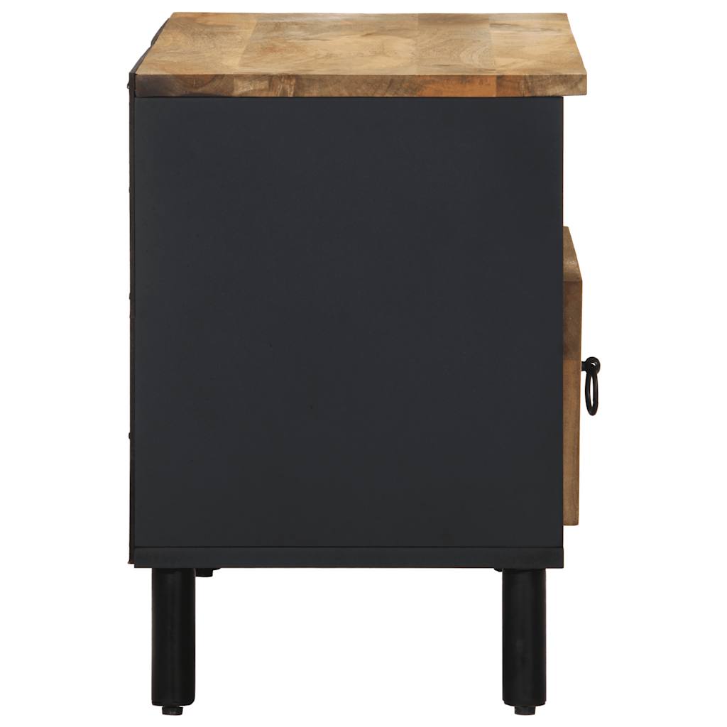 vidaXL Szafka pod TV, czarne, 80x33,5x46 cm, surowe lite drewno mango