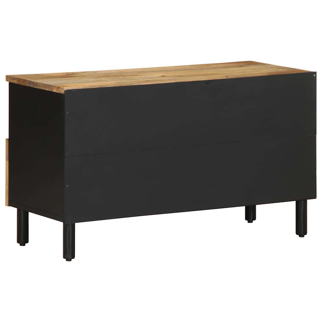 vidaXL Szafka pod TV, czarne, 80x33,5x46 cm, surowe lite drewno mango