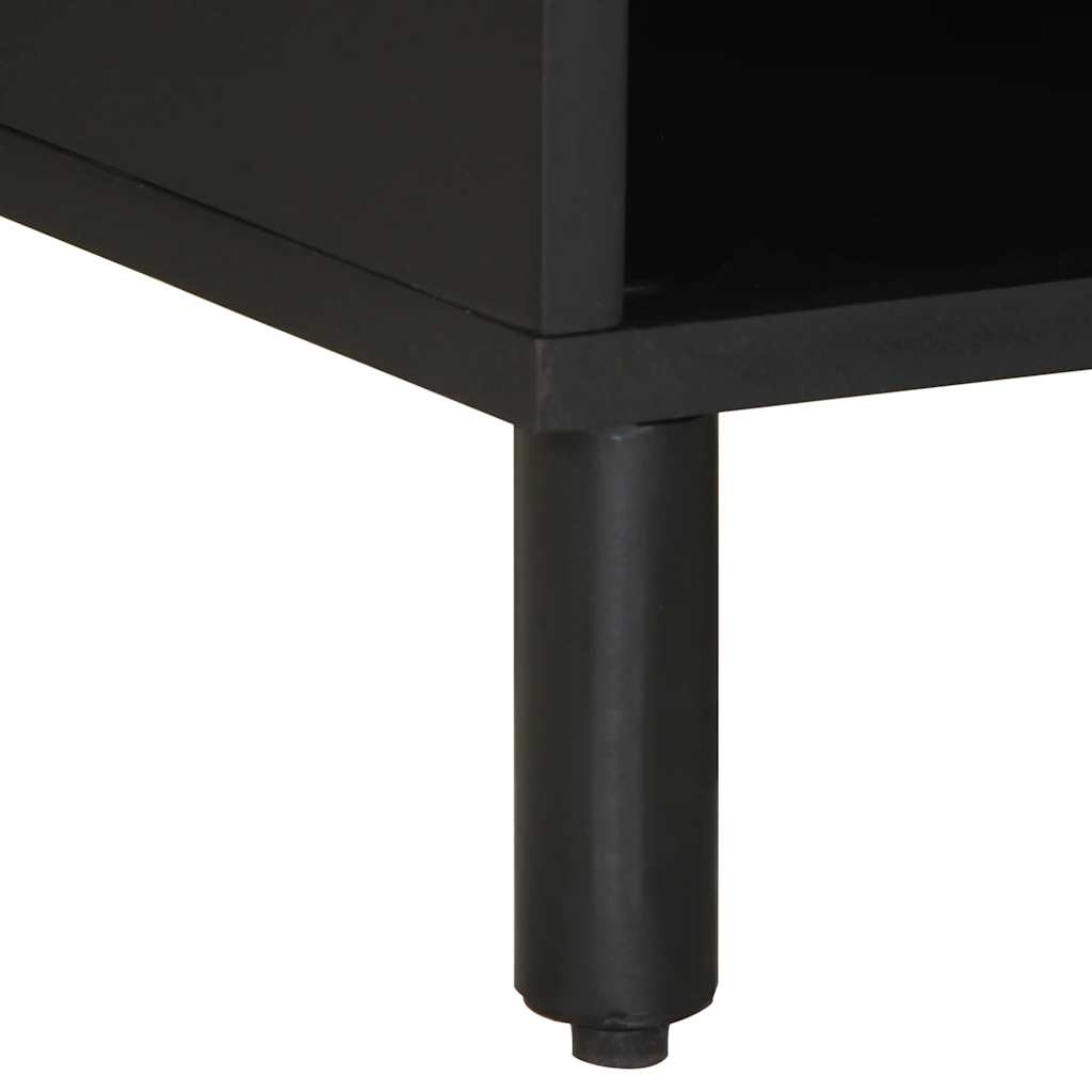 vidaXL Szafka pod TV, czarne, 80x33,5x46 cm, surowe lite drewno mango