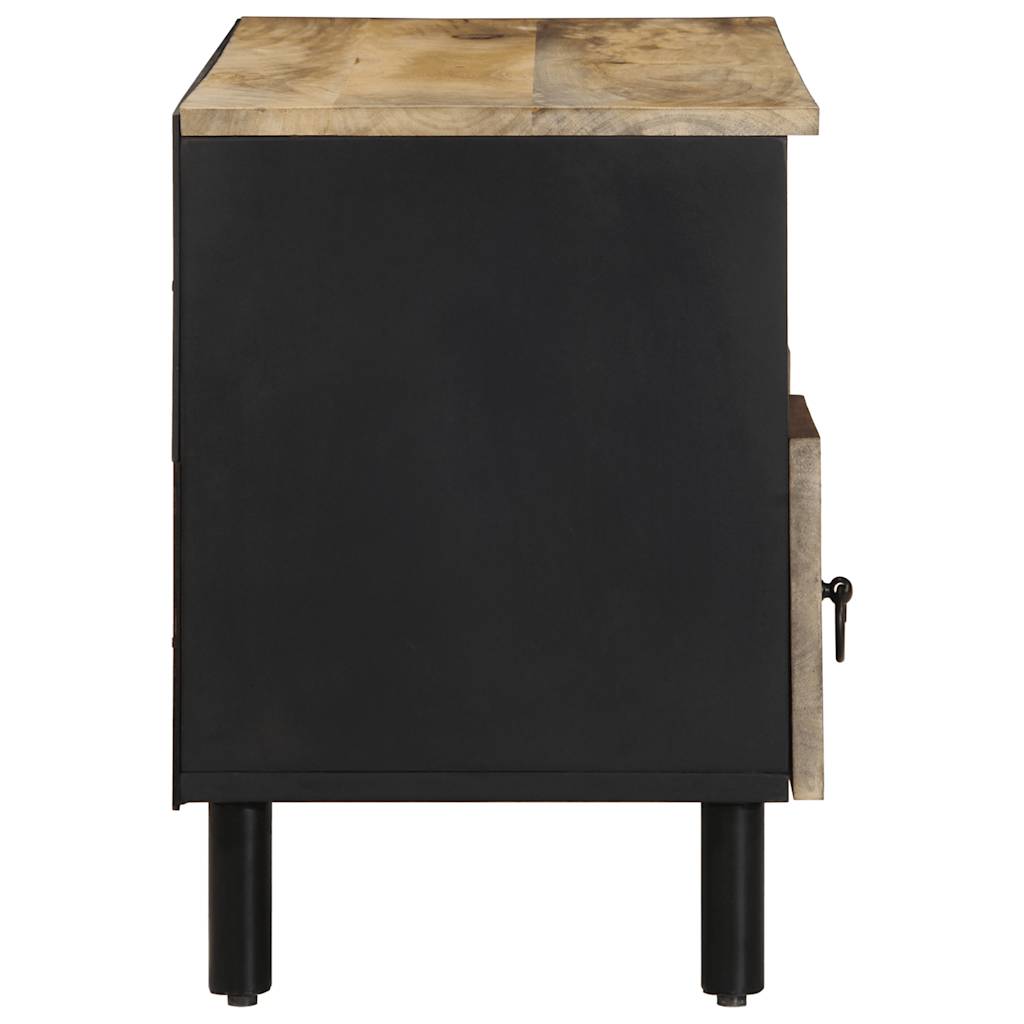 vidaXL Szafka pod TV, czarne, 100x33,5x46 cm, surowe lite drewno mango