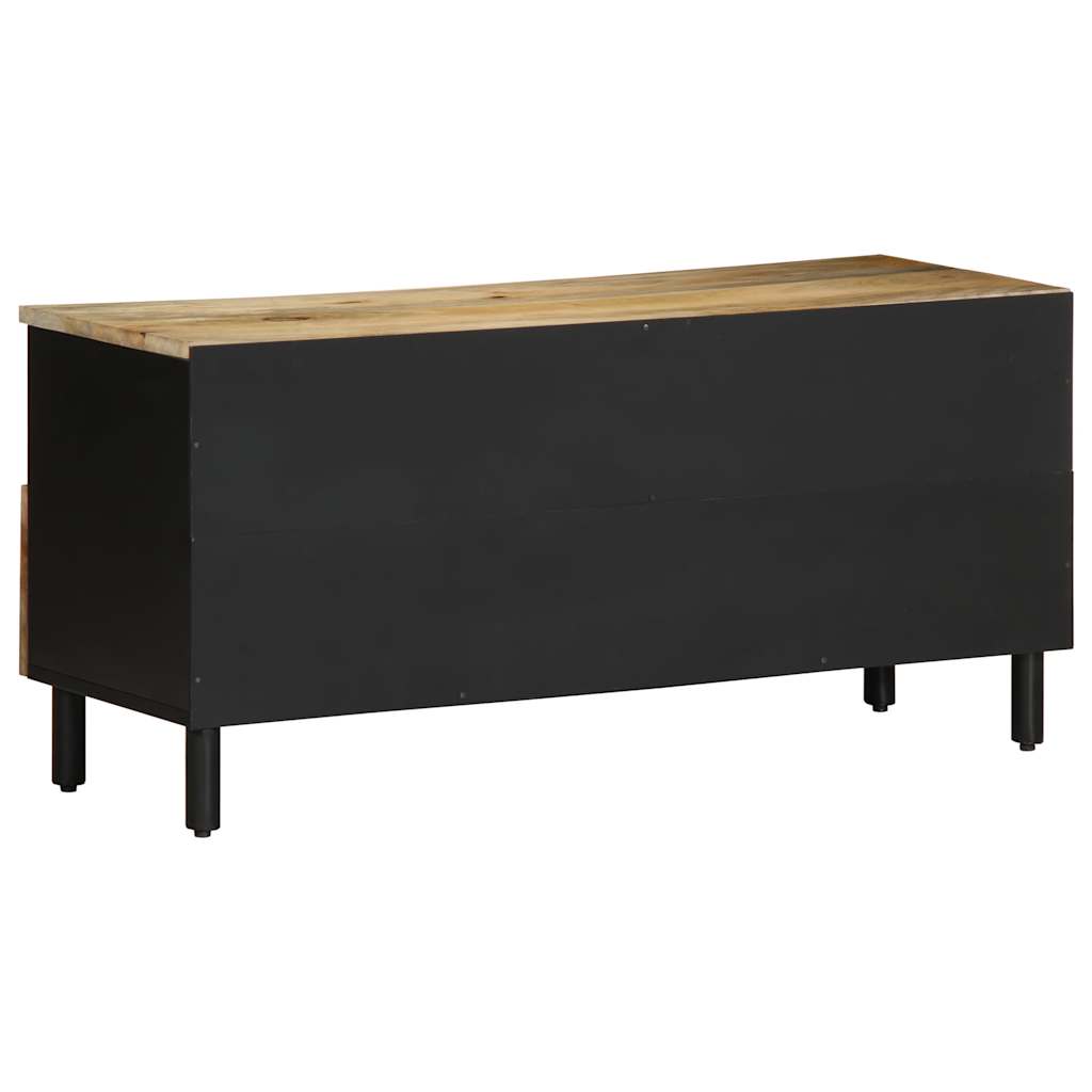 vidaXL Szafka pod TV, czarne, 100x33,5x46 cm, surowe lite drewno mango