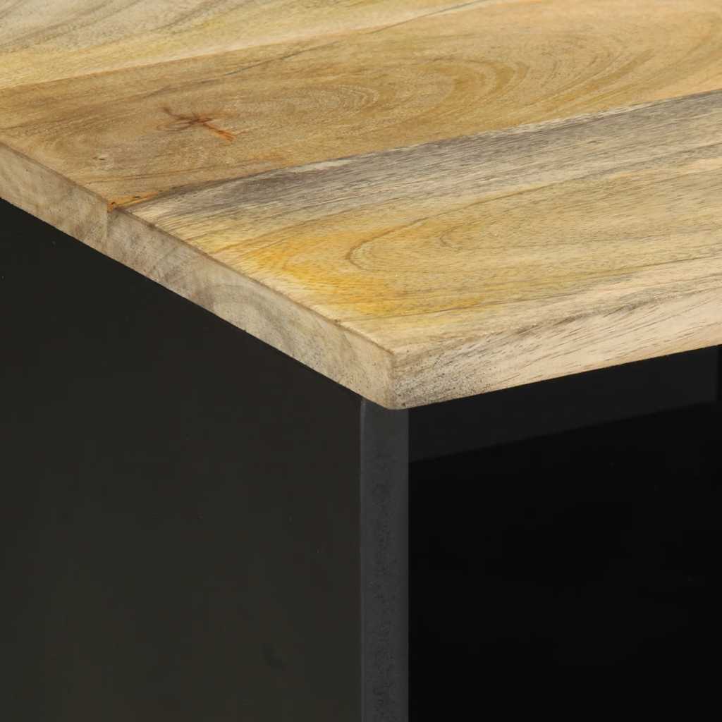 vidaXL Szafka pod TV, czarne, 100x33,5x46 cm, surowe lite drewno mango