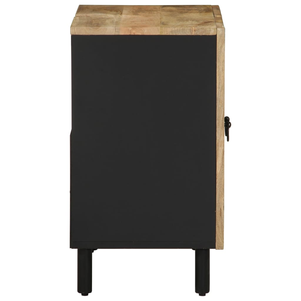 vidaXL Szafka pod umywalkę, czarna, 62x33x58 cm, lite drewno mango