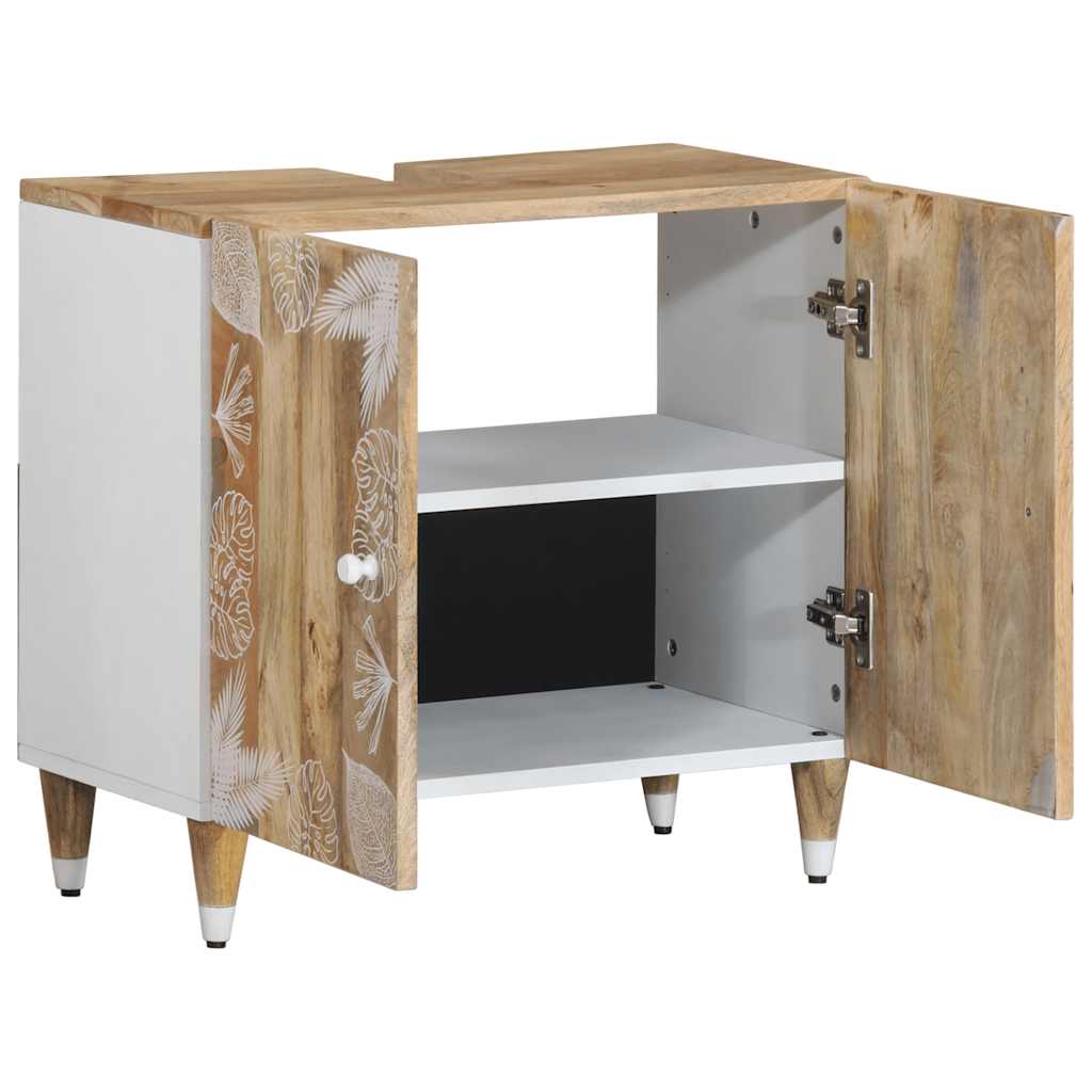 vidaXL Szafka pod umywalkę, 62x33x58 cm, lite drewno mango