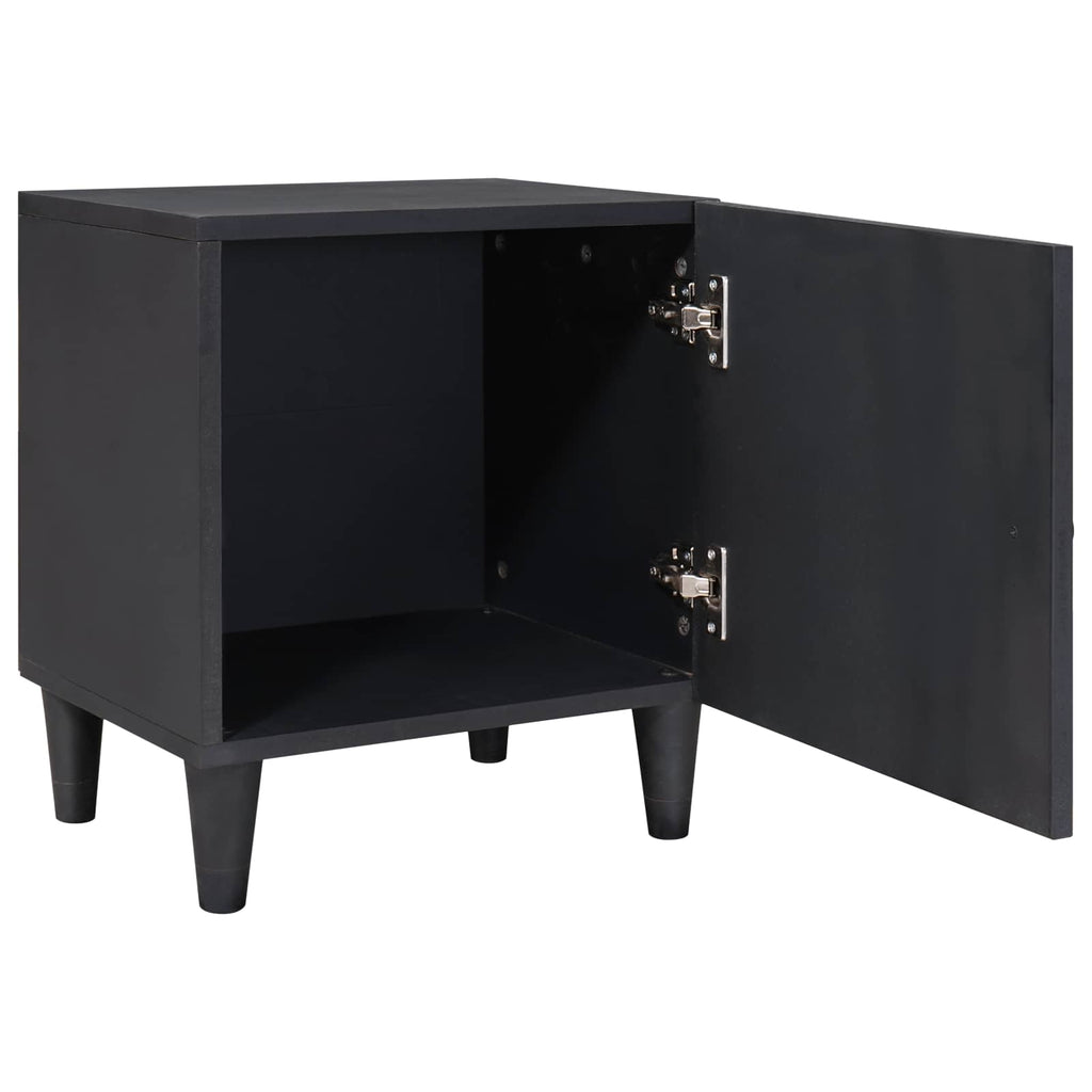 vidaXL Szafka nocna z drzwiami Czarny 40 x 33 x 46 cm Drewno z mango