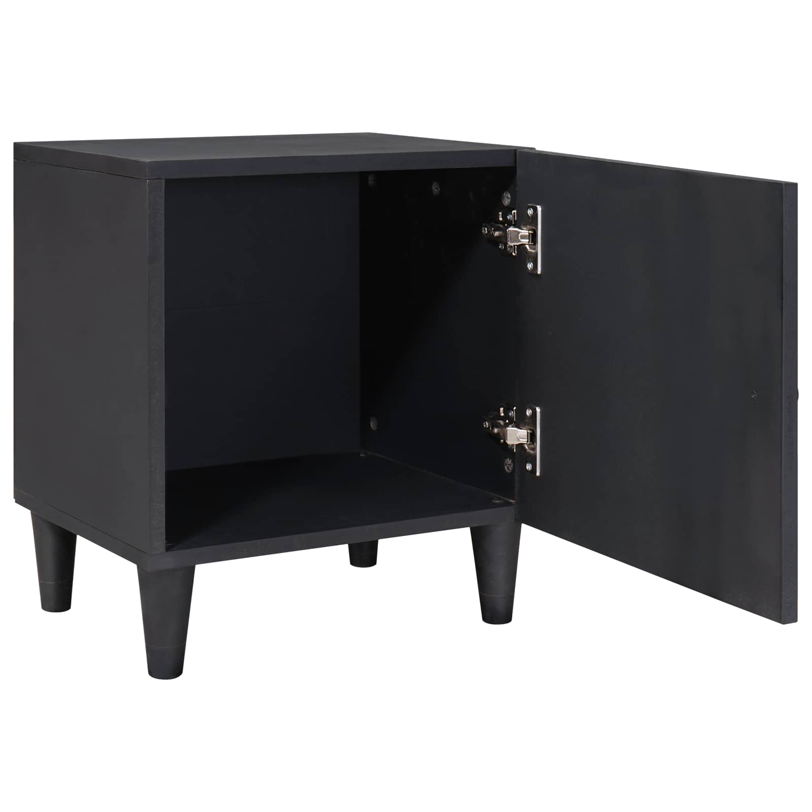 vidaXL Szafka nocna z drzwiami Czarny 40 x 33 x 46 cm Drewno z mango