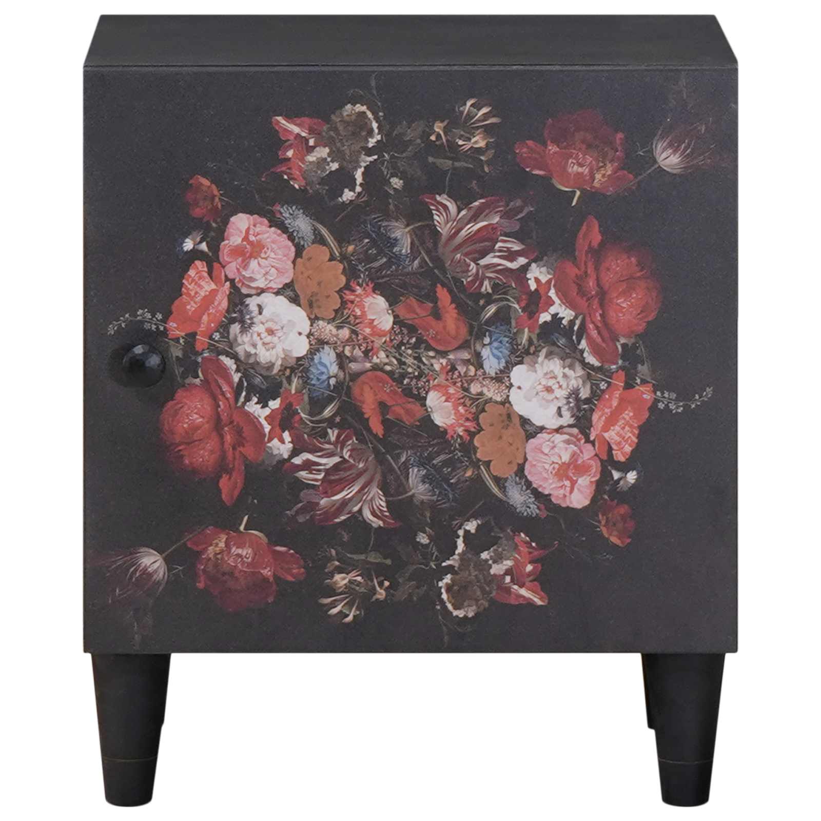 vidaXL Szafka nocna z drzwiami Czarny 40 x 33 x 46 cm Drewno z mango