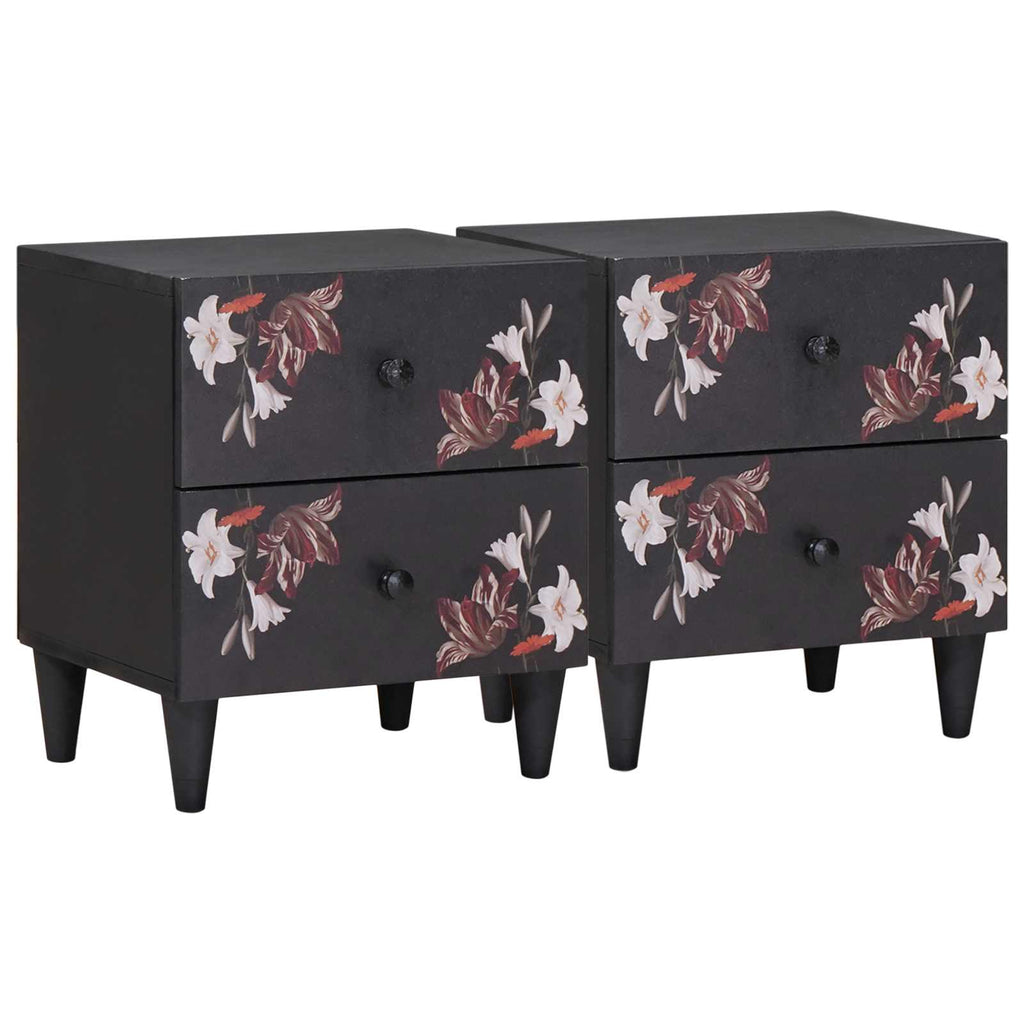 vidaXL Stolik nocny 2 pcs Brązowy 40 x 33,5 x 46 cm Drewno z mango