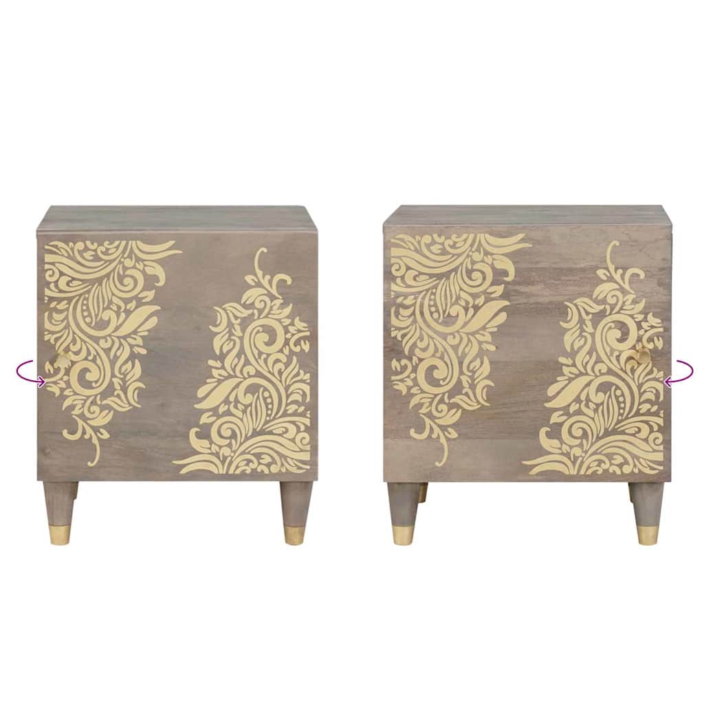 vidaXL Szafka nocna z drzwiami 2 pcs Szary 40 x 33 x 46 cm