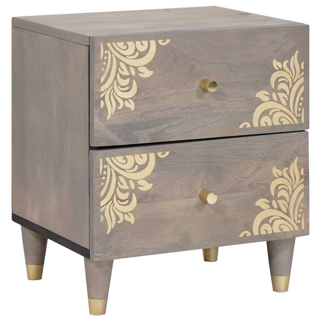 vidaXL Szafka Nocna 2 pcs Szary 40 x 33 x 46 cm Drewno z mango