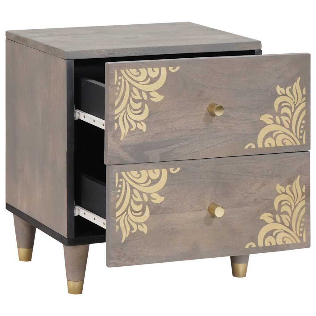 vidaXL Szafka Nocna 2 pcs Szary 40 x 33 x 46 cm Drewno z mango