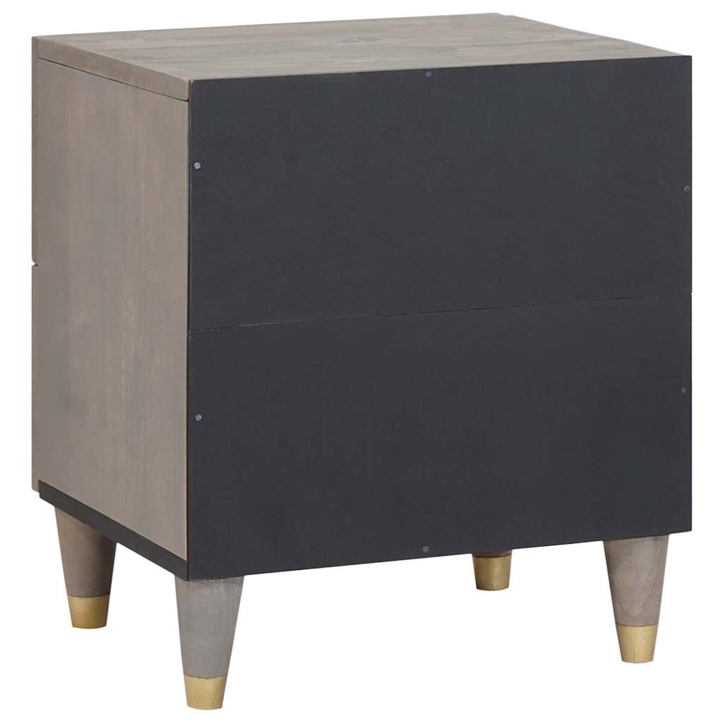 vidaXL Szafka Nocna 2 pcs Szary 40 x 33 x 46 cm Drewno z mango