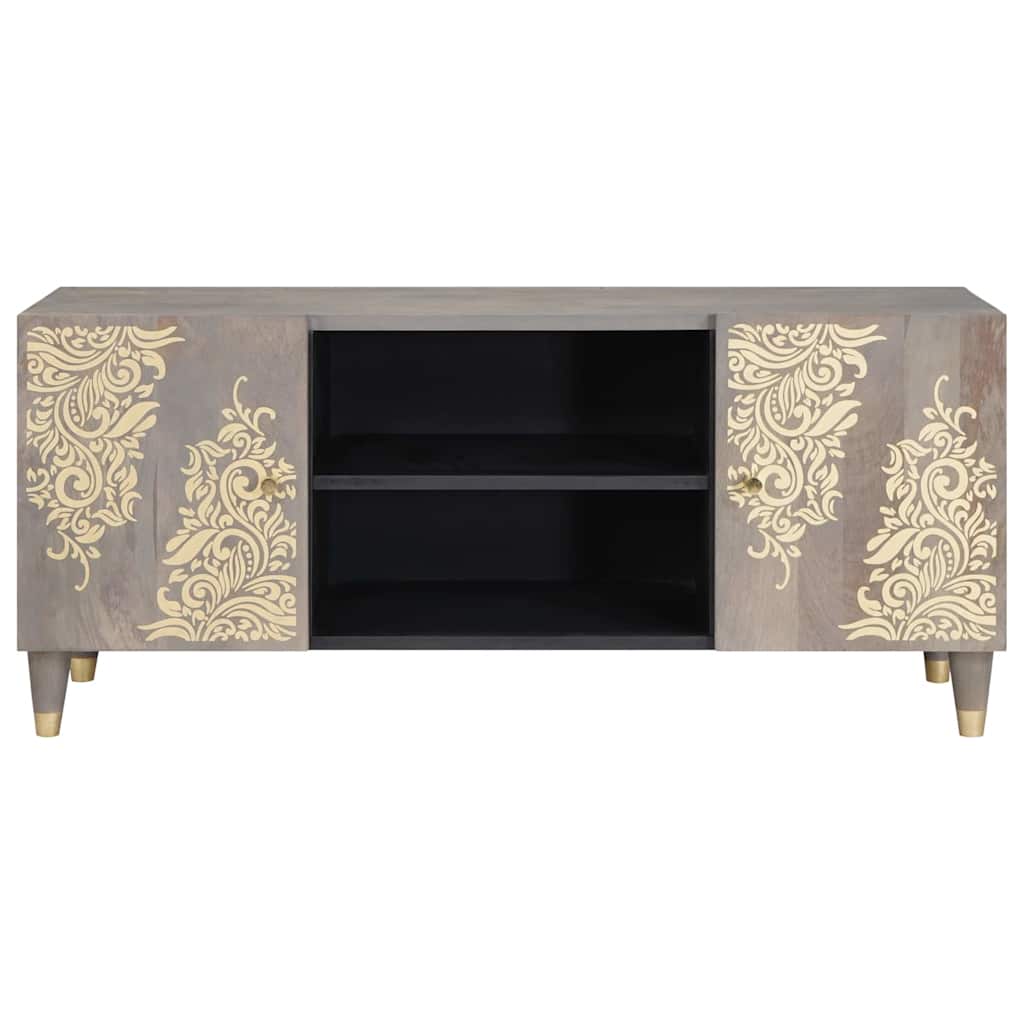 vidaXL Szafka pod telewizor Szary 105 x 33 x 46 cm Drewno z mango
