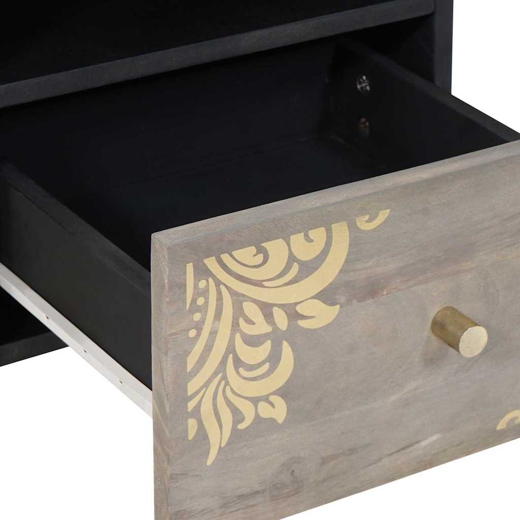 vidaXL Szafka pod telewizor Szary 70 x 33 x 46 cm Drewno z mango