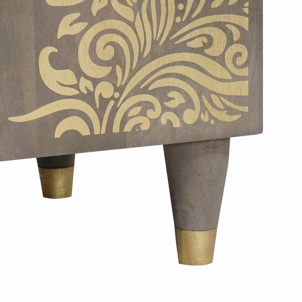 vidaXL Szafka nocna z drzwiami Szary 50 x 33 x 60 cm Drewno z mango