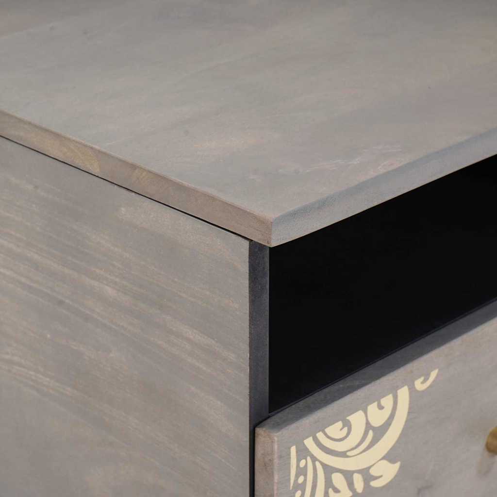vidaXL Stolik kawowy z szufladą Szary 80 x 54 x 40 cm Drewno z mango