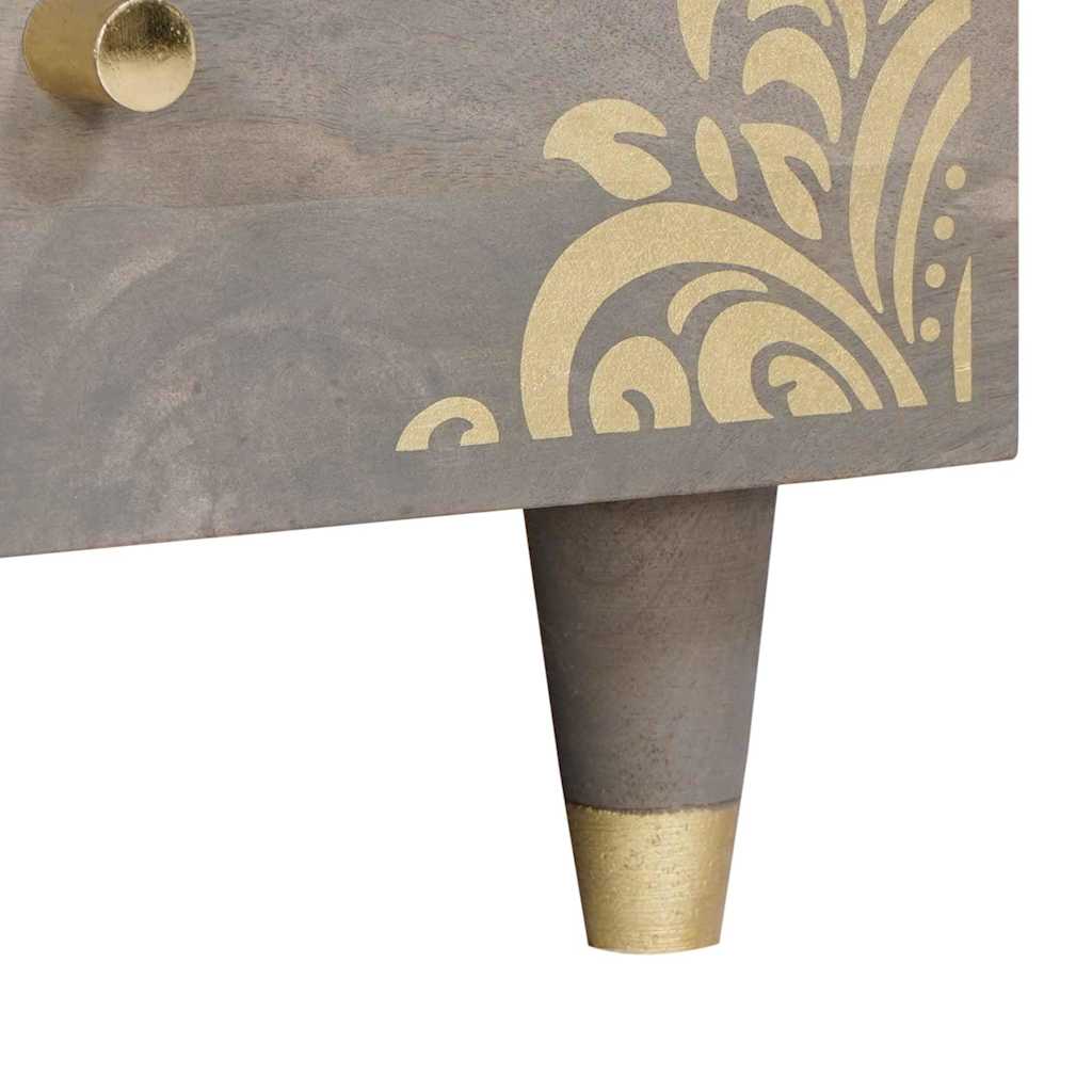 vidaXL Stolik kawowy z szufladą Szary 80 x 54 x 40 cm Drewno z mango