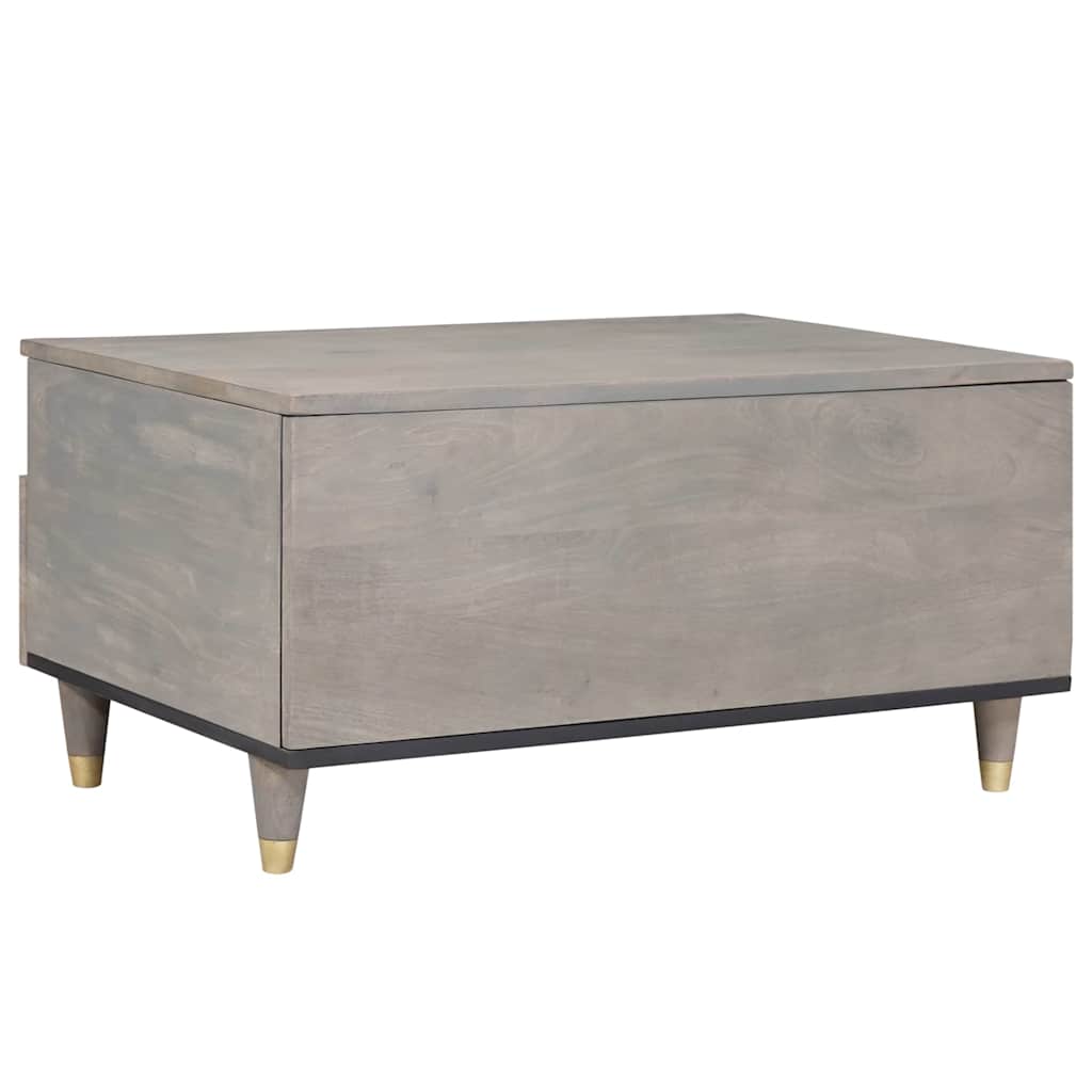vidaXL Stolik kawowy z szufladą Szary 80 x 54 x 40 cm Drewno z mango