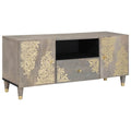 vidaXL Szafka pod telewizor Szary 105 x 33 x 46 cm Drewno z mango