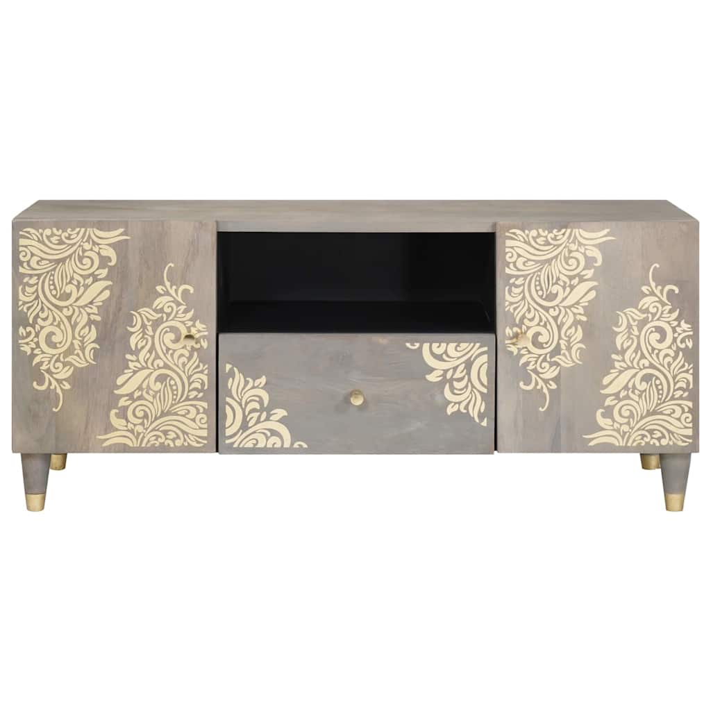 vidaXL Szafka pod telewizor Szary 105 x 33 x 46 cm Drewno z mango
