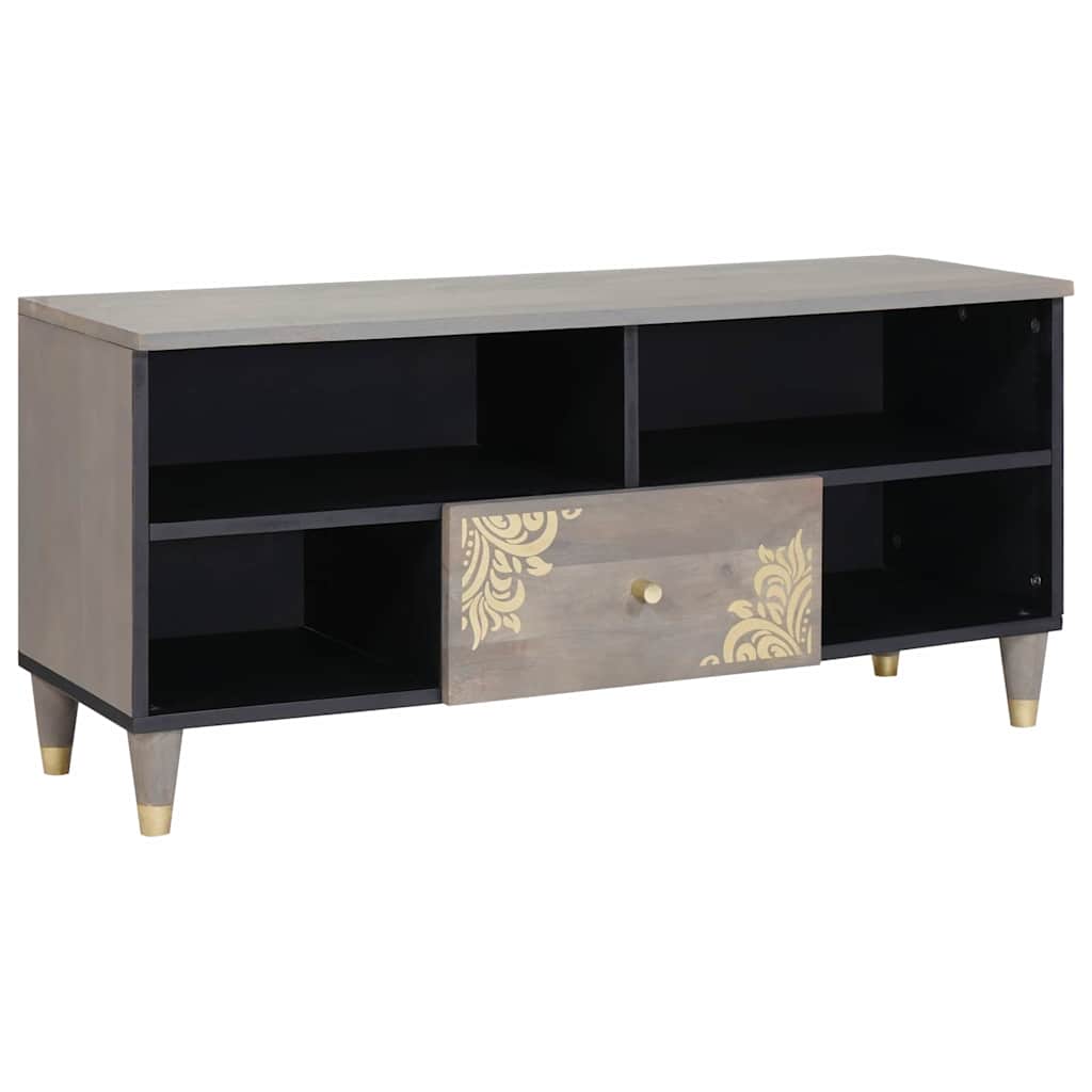 vidaXL Szafka pod telewizor Szary 100 x 33 x 46 cm Drewno z mango