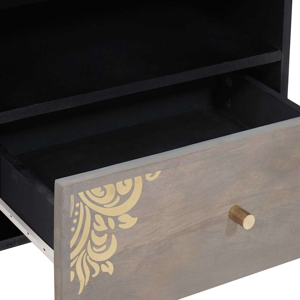 vidaXL Szafka pod telewizor Szary 80 x 33 x 46 cm Drewno z mango