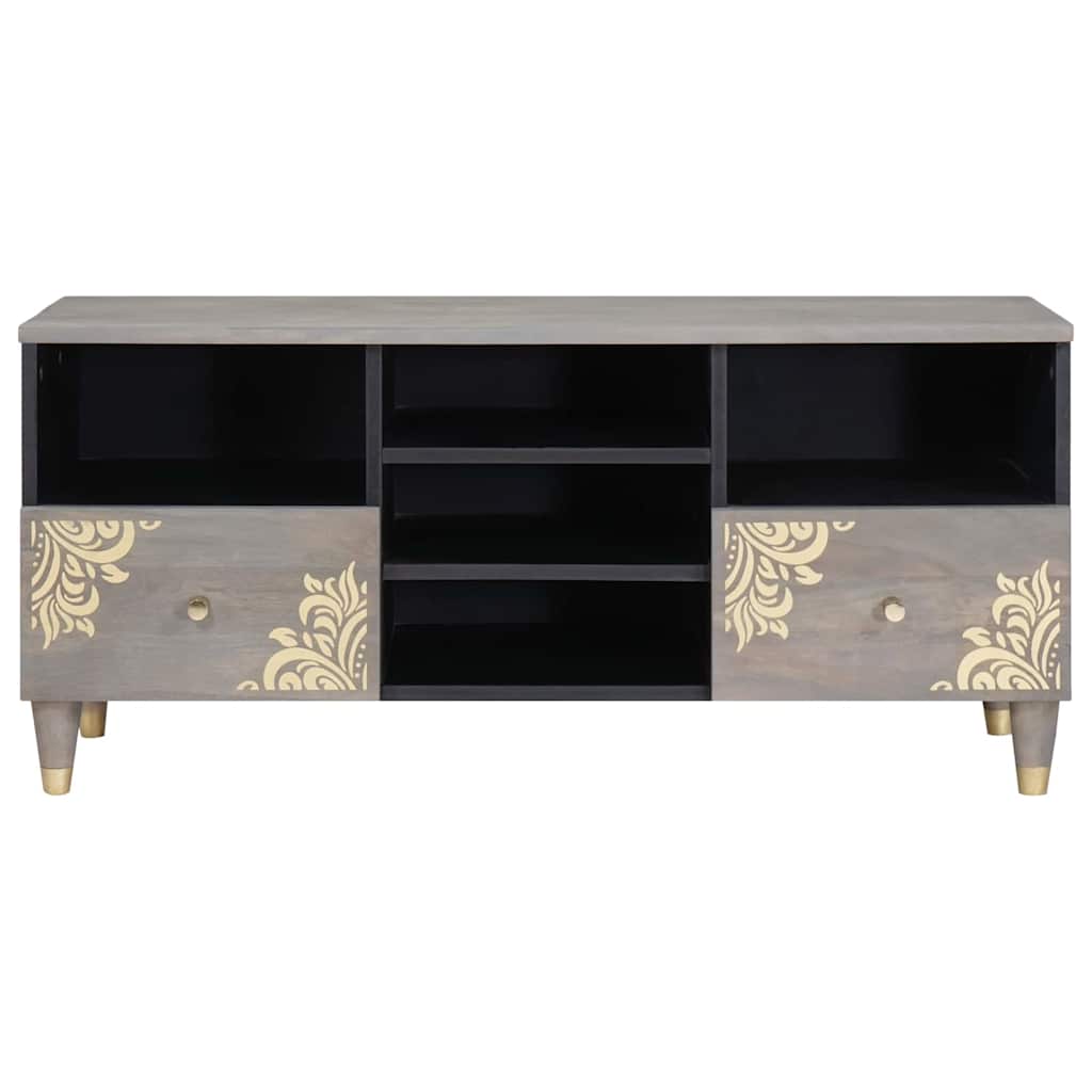 vidaXL Szafka pod telewizor Szary 100 x 33 x 46 cm Drewno z mango