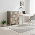 vidaXL Bufet z półką Szary i złoto 60 x 33 x 75 cm Drewno z mango