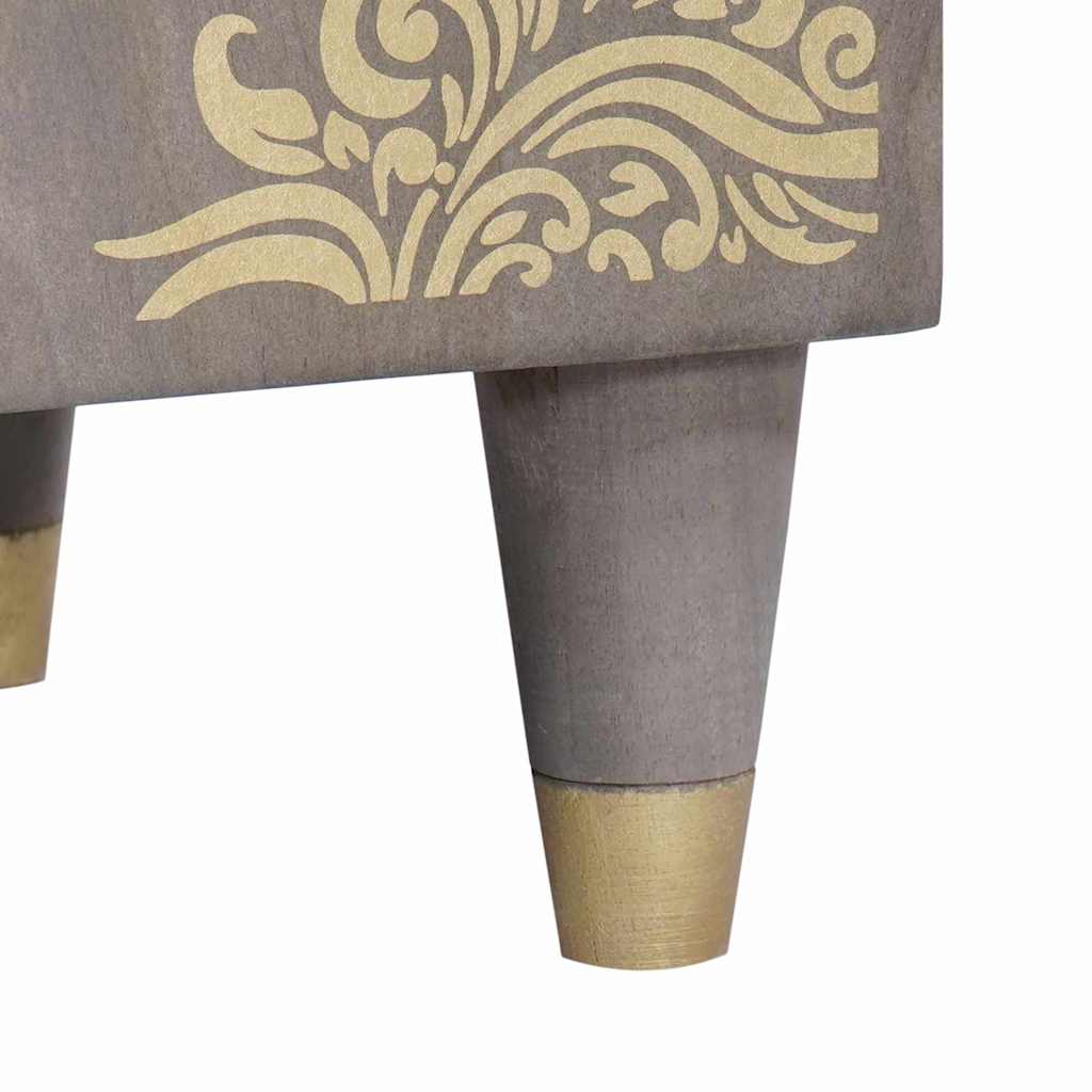 vidaXL Highboard z półką Szary i złoto 40 x 33 x 110 cm Drewno z mango