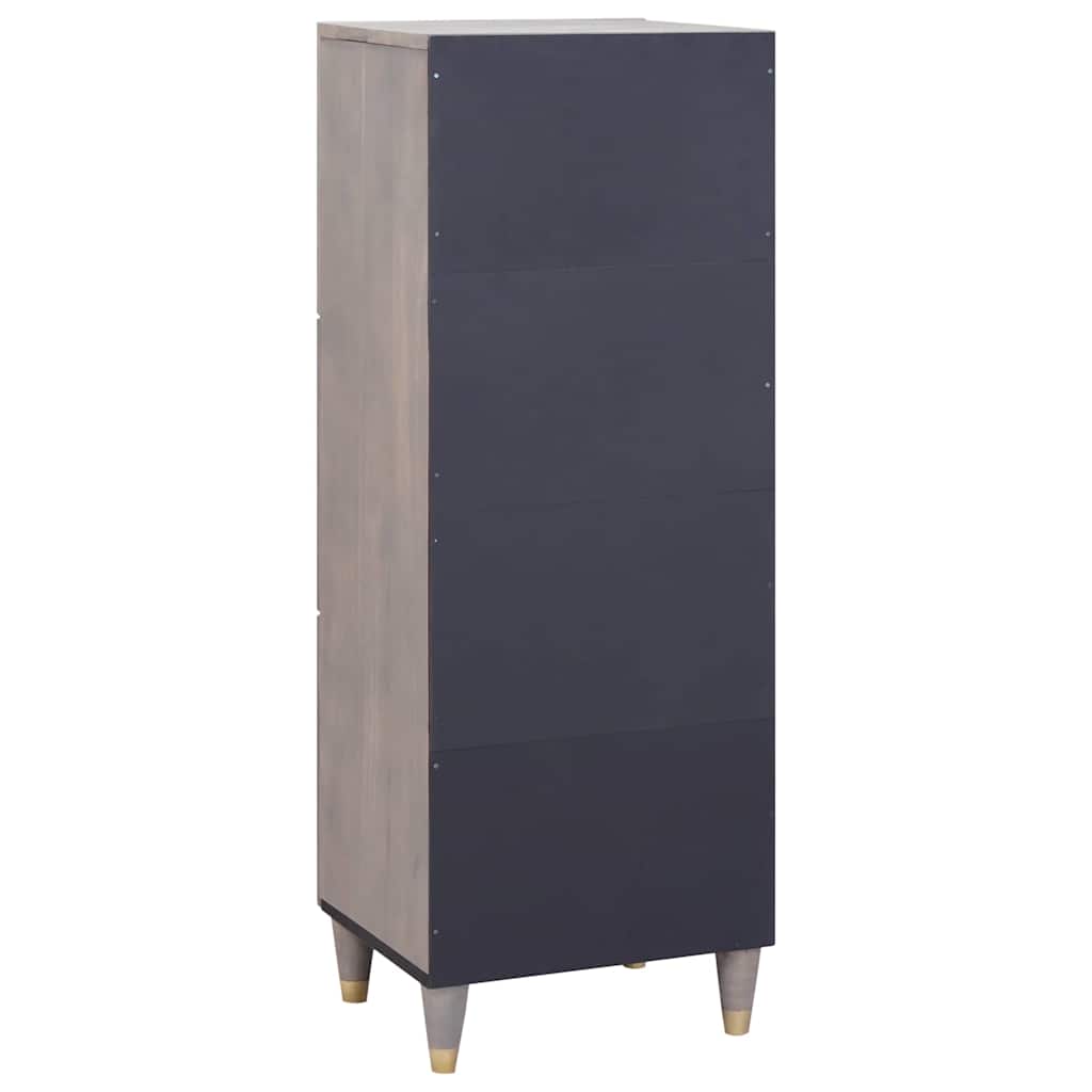 vidaXL Highboard z półką Szary i złoto 40 x 33 x 110 cm Drewno z mango