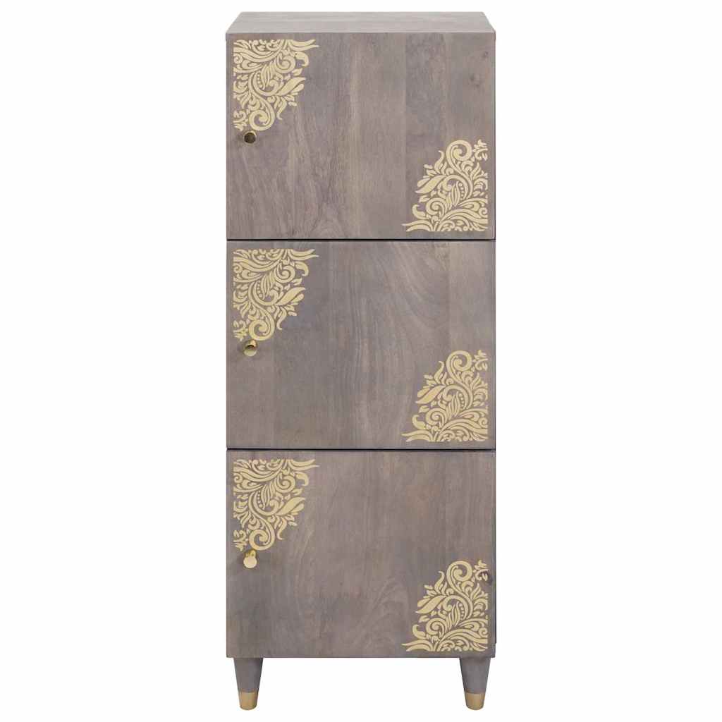 vidaXL Highboard z półką Szary i złoto 40 x 33 x 110 cm Drewno z mango
