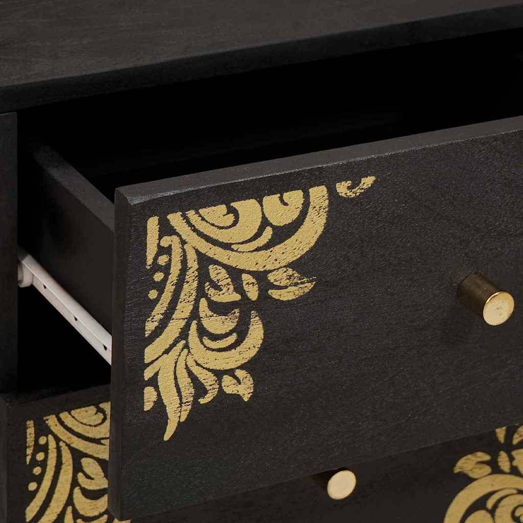 vidaXL Szafka Nocna 2 pcs Czarny 40 x 33 x 46 cm Drewno z mango