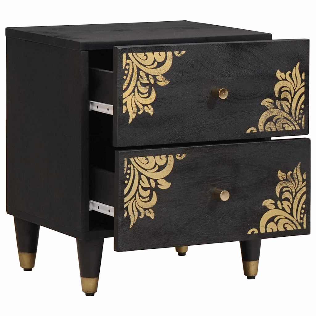 vidaXL Szafka Nocna 2 pcs Czarny 40 x 33 x 46 cm Drewno z mango