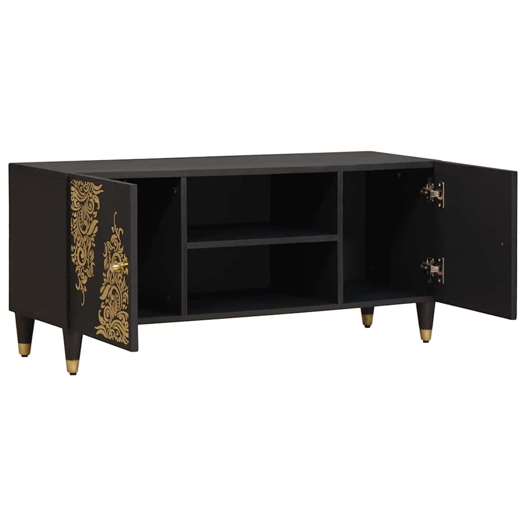 vidaXL Szafka pod telewizor Czarny 105 x 33 x 46 cm Drewno z mango