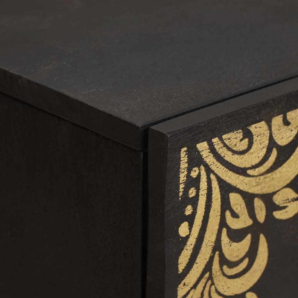 vidaXL Bufet Czarny 60 x 33 x 75 cm Drewno z mango