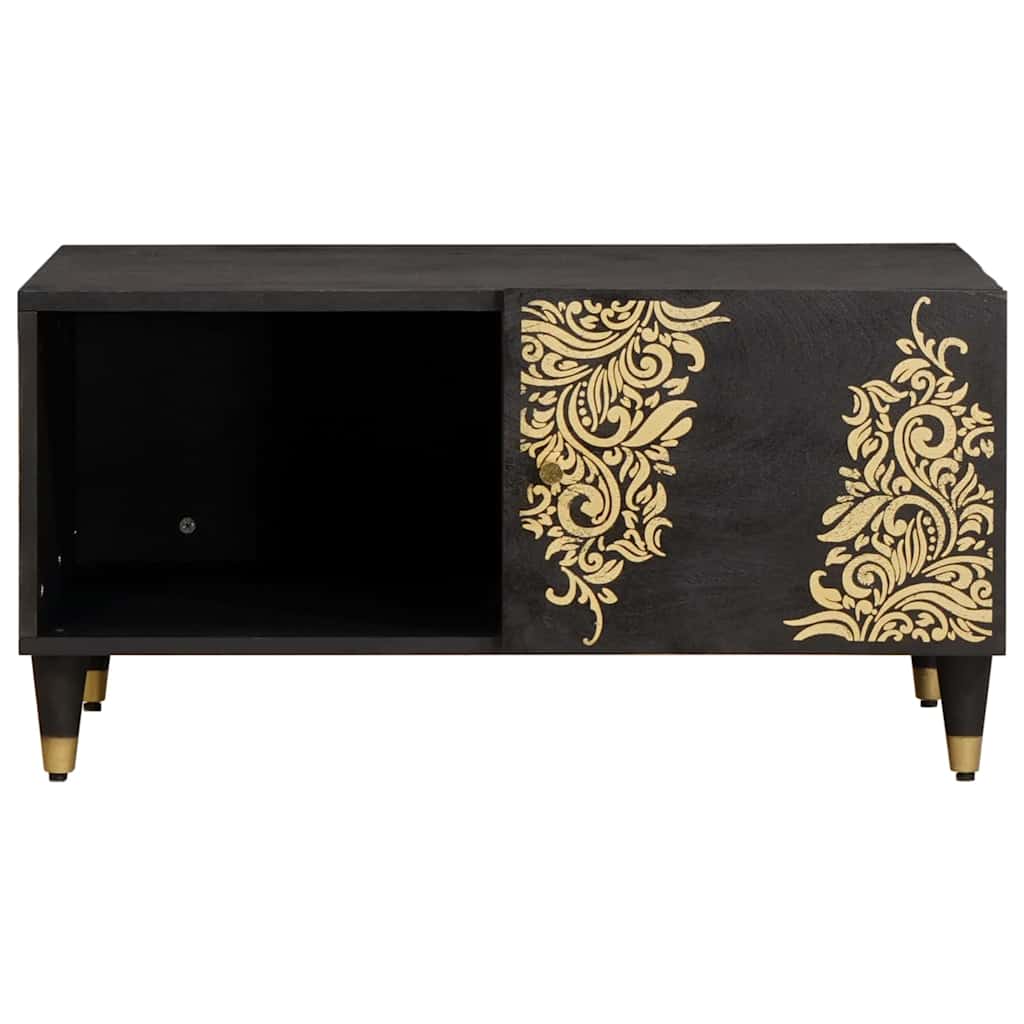 vidaXL Stolik kawowy Czarny 80 x 50 x 40 cm Drewno z mango