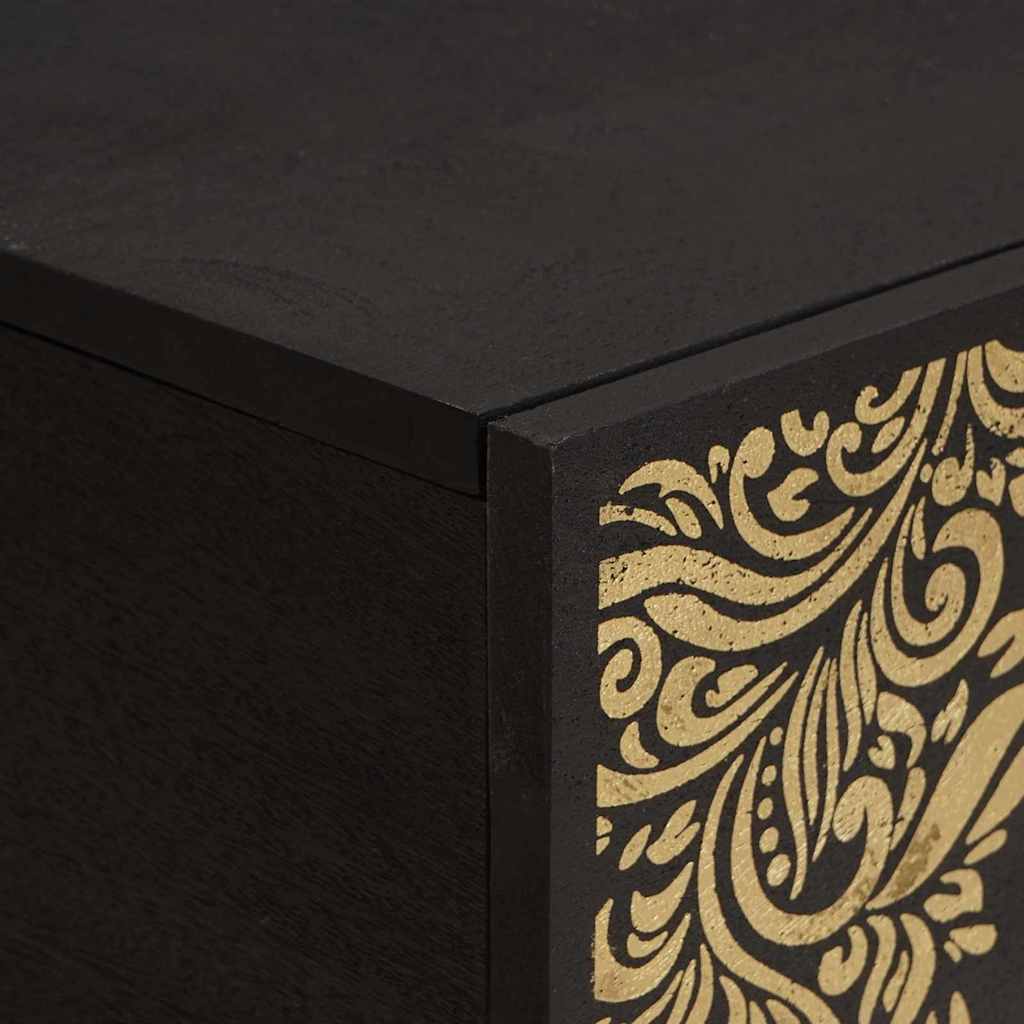 vidaXL Stolik kawowy Czarny 80 x 50 x 40 cm Drewno z mango