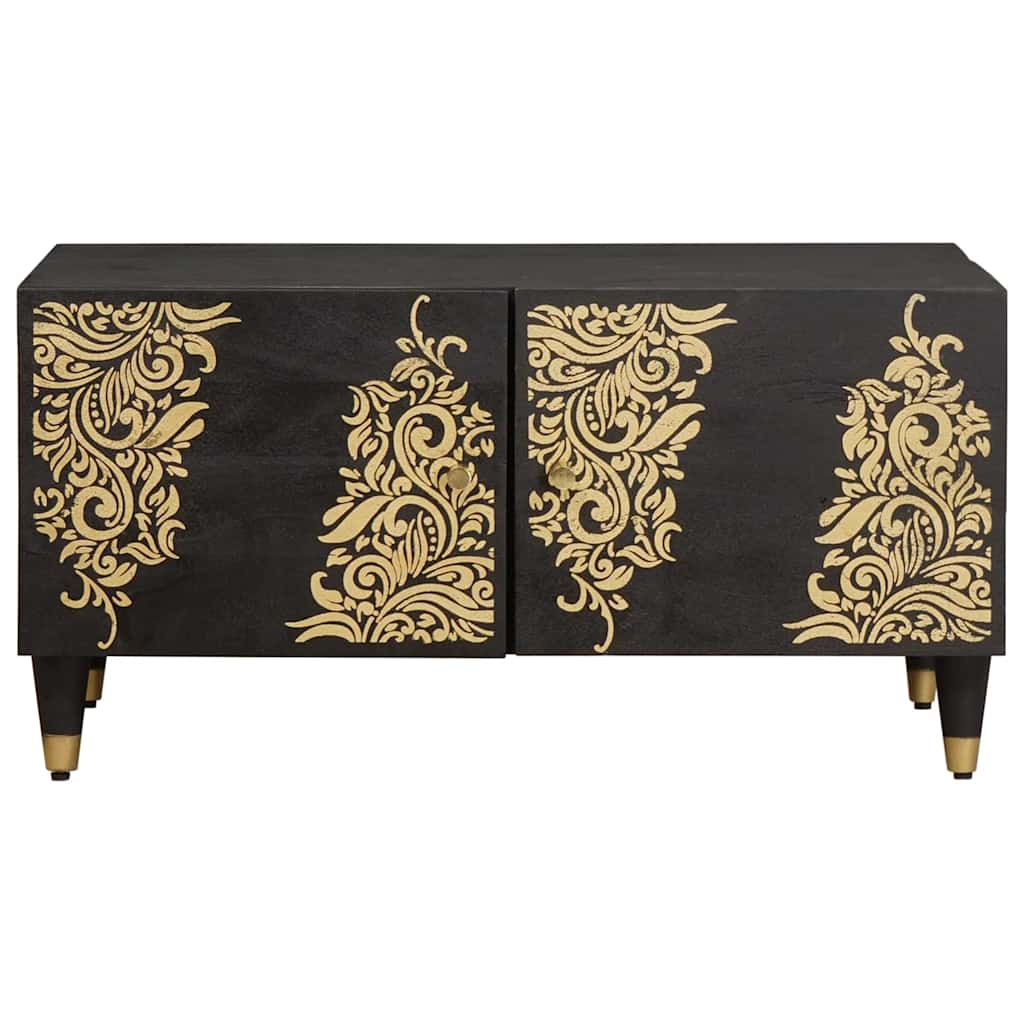 vidaXL Stolik kawowy Czarny 80 x 50 x 40 cm Drewno z mango